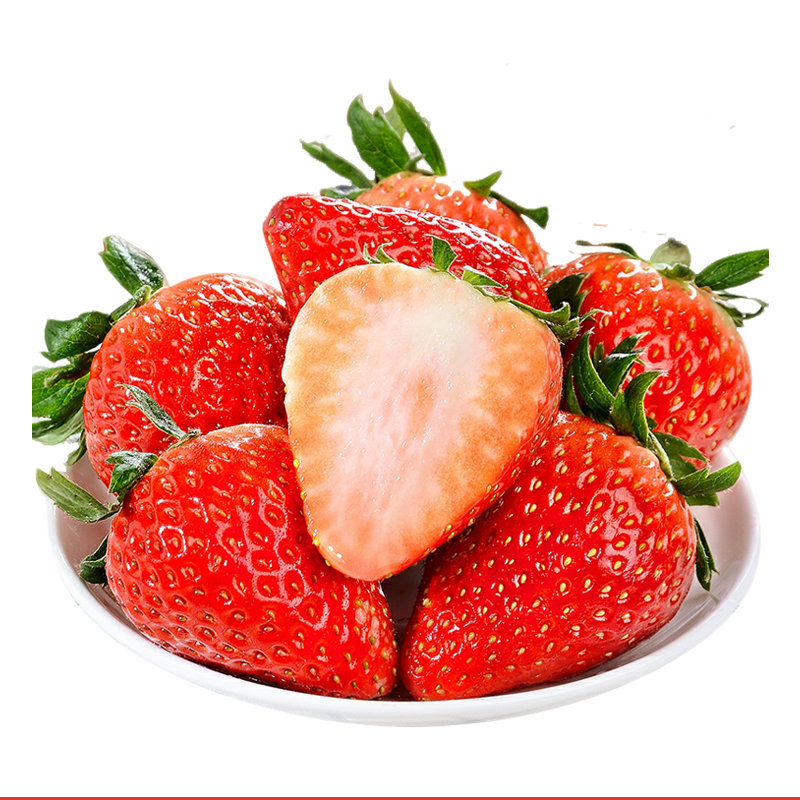 顺丰空运丹东红颜草莓脆嫩多汁果香浓郁色泽红润中果2030g3斤装净重28
