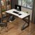 电脑桌台式家用办公桌子书桌卧室床边桌简约现代学生学习桌写字桌(黑架子白)