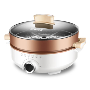 苏泊尔suporjd30d0630cm煎烤机电脑型美食家系列米白色香槟金