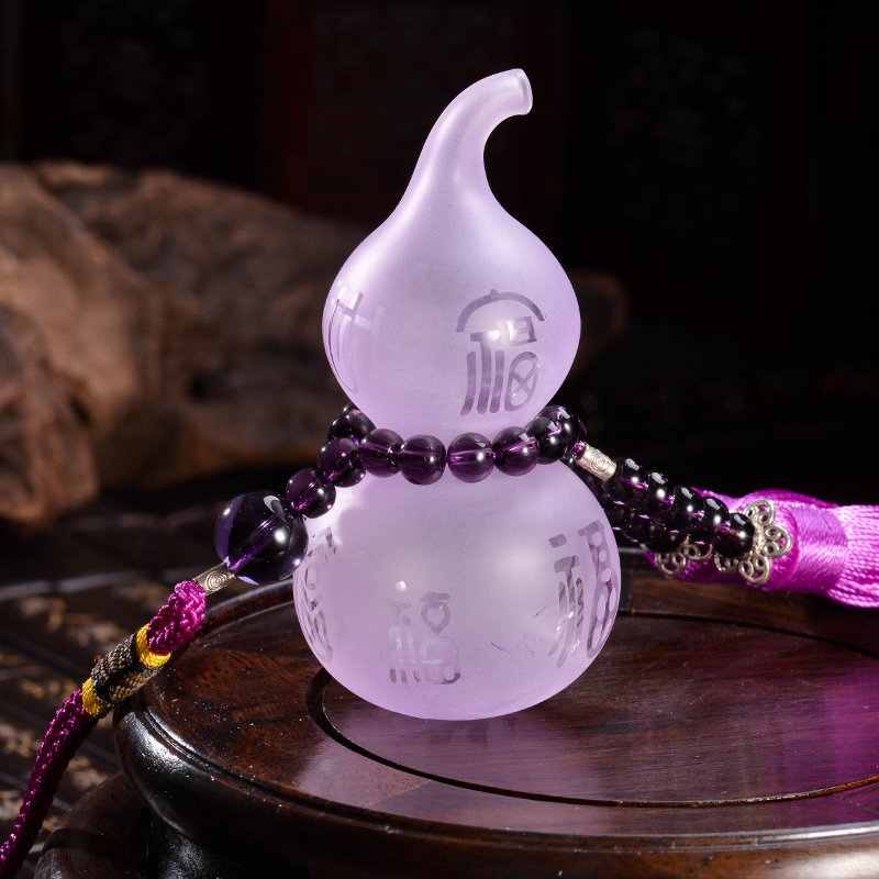 【挂饰摆件粉紫色升级款图片】嘉贝艾 汽车挂件饰品车内保平安符水晶