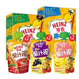 亨氏（Heinz）宝宝辅食健康营养套餐新品磨牙饼干果汁泥组合8件套