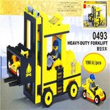启蒙0493 重型叉车 拼装益智积木 乐高式lego开智儿童玩具