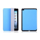 iPad mini 保护套P22 iPadmini皮套 皮料纵纹 电压皮套(天蓝)