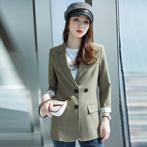 MISS LISA西服外套女长袖韩版设计感大众时尚名媛职业小西装EY8110(桔色 4XL)