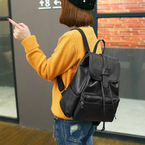 薇米儿女包新款双肩包学院风休闲背包韩版潮时尚包包书包(黑色)
