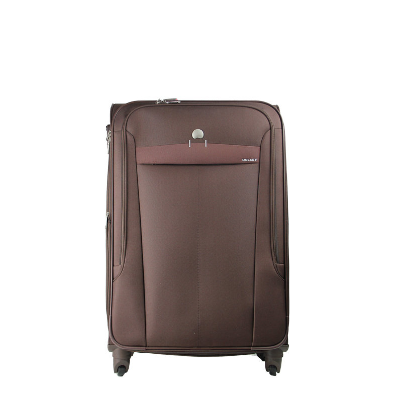 delsey法国大使拉杆箱男女万向轮登机箱旅行箱防刮旅行包软包棕色24寸