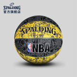 SPALDING官方旗舰店 NBA涂鸦系列室外橡胶篮球-Yellow(83-307Y 7)