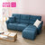 爱依瑞斯（ARIS）布艺电动功能沙发 现代简约大中小户型客厅转角沙发家具 WFS-61(蓝色 右短扶（电动）+单背+左踏)