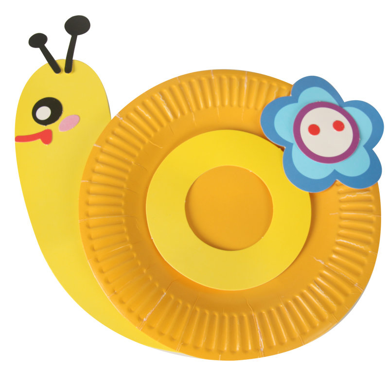 【大贸商diy创意蜗牛图片】儿童纸盘子手工制作材料包幼儿园diy彩色