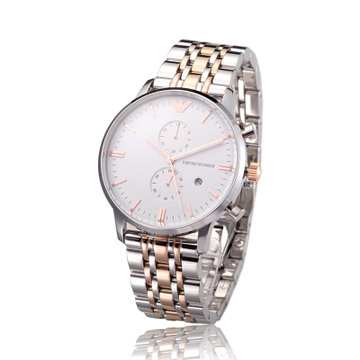 【阿玛尼ar0399时尚品牌表】阿玛尼男表 时尚间金带男士石英手表ar