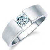 美尔雅精品 20分VVS H 18K金钻石戒指订婚戒指结婚戒指男戒婚钻