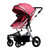 华婴高景观婴儿手推车可坐躺四轮避震折叠baby stroller 3 in 1(739A银红单车 默认版本)