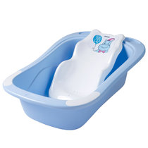 日康婴儿浴盆洗澡盆0-6岁蓝色RK-3627 带浴床坐躺两用