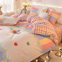 水洗棉四件套床上用品被套被单学生宿舍床单人3被子三件套(梦幻(XL))