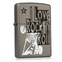 zippo打火机Rock-A我爱摇滚 喷砂彩印   之宝音乐绝版款男士礼物生日礼品
