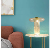 后现代时尚全玻璃台灯个性简约卧室床头书桌浪漫艺术装饰台灯(白色 W350*H410MM)