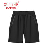 NEW BOLUNE/新百伦短裤男夏季超薄款休闲裤子宽松运动速干五分裤男(黑色 M)