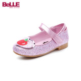 Belle/百丽3-8岁女童小单鞋2018春季新款中小童皮鞋迪士尼联名款儿童公主鞋童鞋DE0704 CL(26码 粉色)