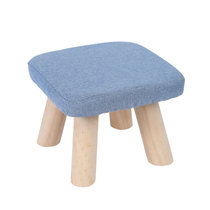 缘诺亿 蘑菇创意换鞋凳儿童矮凳四脚方凳可拆洗家居凳实木卡通凳ht-005#(蓝色 24小时内发货)