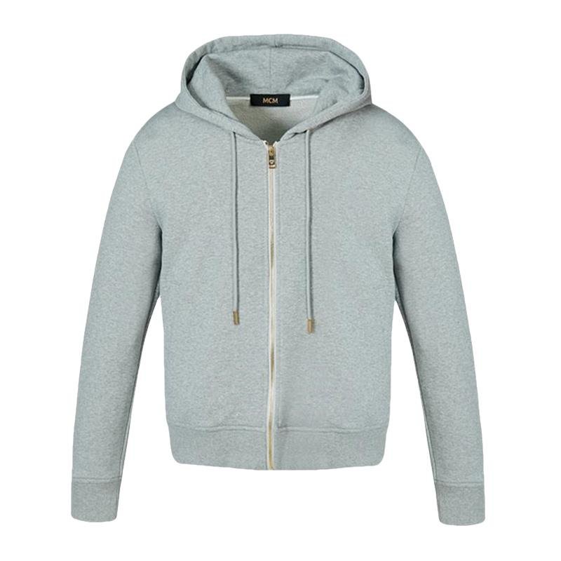 【蔻驰服饰图片】超市-服饰mcm女士灰色logo运动拉链帽衫 mfj9smm30eg