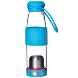 克芮思托运动玻璃杯便携男女创意水杯随手杯耐热水杯茶水杯480ml(蓝色)