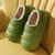 包跟棉拖鞋男秋冬季室内家居家用防滑厚底保暖带跟棉鞋冬天女(绿色 40)
