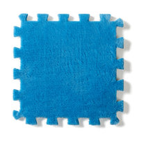 法兰绒家居拼接毛绒地垫自由拼接脚垫保暖地垫（单块装）(蓝色)