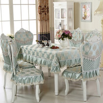 欧式桌布 餐桌布艺 餐桌布椅子套套装 茶几布台布 餐桌垫(花簇（香槟色） 中式一个椅垫和一个靠背)