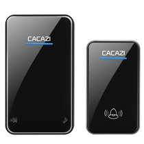 CACAZI卡佳斯 A8一拖一 智能无线门铃无线家用交流直流远距离电子遥控 老人呼叫器防水 不用电线(黑色直流款 即电池款)