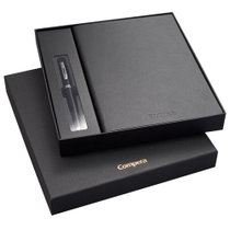 齐心(COMIX) C8301 钢笔 Compera皮面本商务套装记事本日记本子钢笔礼盒装黑 A5（本+1支钢笔+6支墨囊）