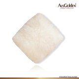 AUSGOLDEN维斯比方格型羊毛靠枕-珍珠白 50*50VIS0106-W 澳洲进口长羊毛 皮毛一体 手工制作