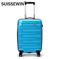 瑞士军刀SUISSEWIN拉杆行李箱20寸登机皮箱男女小轻便旅行箱24寸静音万向轮行李箱(湖蓝色 20寸)