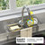 水龙头置物架太空铝厨房水池收纳伸缩沥水神器架洗碗池水槽抹布篮(205方形一体式带杆（银色）)