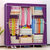 索尔诺简易衣柜 加固钢管布衣柜 防尘布衣橱中号收纳柜1381(紫色)