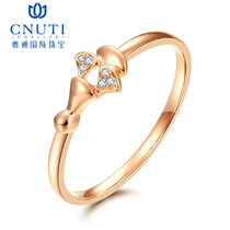CNUTI粤通国际珠宝 18K金钻石戒指 时尚百搭女款钻戒小清新