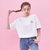 KS粉红豹刺绣印花短袖T恤FHB11011(白色 均码)