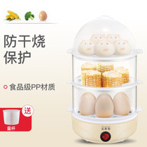 多功能卡通双层蒸蛋器 自动断电煮蛋器早餐机(三层黄色高配 PA-615)