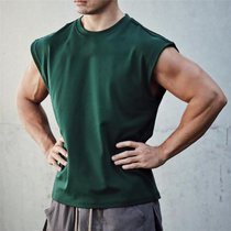 夏季新款运动男背心坎肩无袖上衣健身潮牌肌肉型撸铁器械弹性大码(XXXL 绿色)