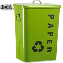 俊采云JCY-S181糖果铁皮垃圾桶收纳桶大小号环保分类户外室外带盖 40L绿色（单位：个）(绿色 JCY-S181)