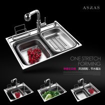 阿萨斯(ASRAS)304不锈钢水槽洗菜盆单槽套装(5件套（不含水龙头）)