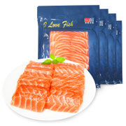 荷裕三文鱼中段纯肉净肉刺身海鲜水产400g包邮
