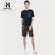 美国HOTSUIT男圆领运动t恤BLACK LABEL/黑标休闲夏季透气修身短袖5728007(藏青色 3XL)