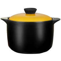 萌可佳肴陶瓷煲4L煲汤炖肉耐高温砂锅明火用黄色盖