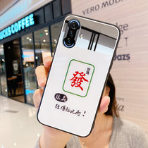 绿赐红米K40游戏增强版手机壳红米K40玻璃镜面补妆镜子硅胶外壳网红女款全包***感防摔保护套超薄潮半镜-柠檬小熊红米K4(红米K40 半镜-發)