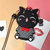 oppo r9手机壳 R9tm保护套 r9m硅胶防摔女款卡通创意全包边猫(黑条纹猫+同款绳)