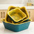 洗菜盆沥水篮厨房多功能新款塑料双层加厚水槽菜篮子菜筐洗菜篮水果盘子(白绿双色 大)