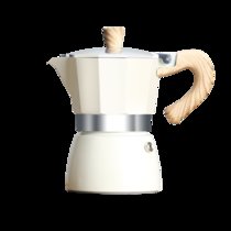 彩色意式摩卡壶特浓缩煮咖啡壶出油脂手冲咖啡器具套装家用电热炉(6人份 白 默认版本)