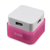 SSK飚王 彩晶SHU020 USB2.0 USB集线器/分线器 4口高速扩展一分四