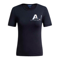 ARMANI JEANS黑色棉氨纶女装夏季修身上衣圆领短袖T恤3Y5T41-120044黑 时尚百搭