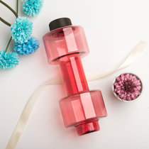 Bianli倍乐1308创意个性哑铃健身运动塑料摇摇水壶杯子550ML(1308玫红色)
